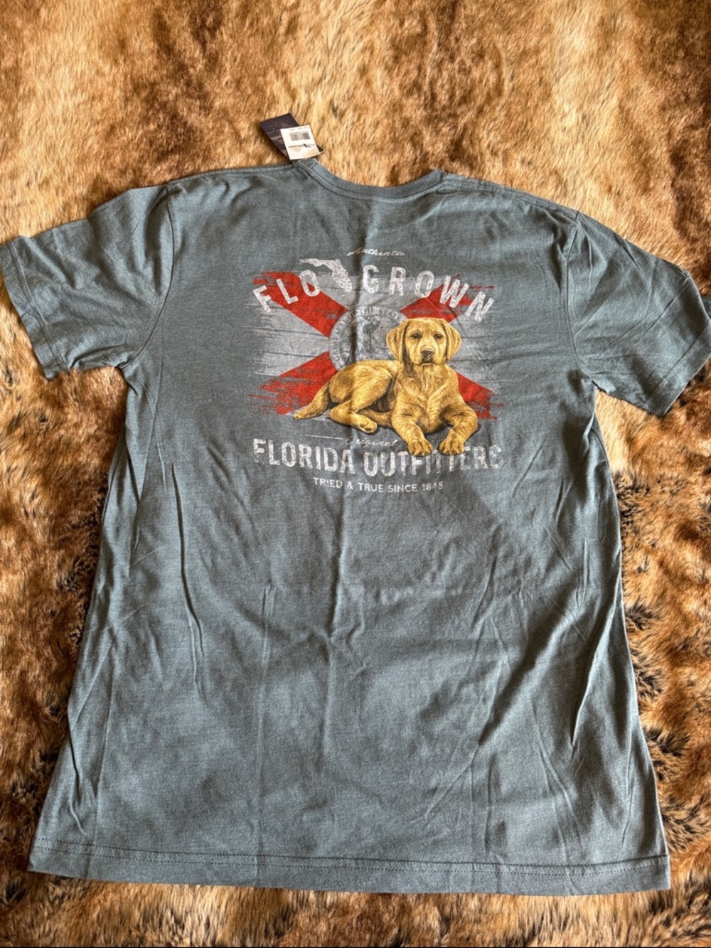 Men's Short-Sleeve Crew T-Shirt — Dusty Teal with Chest Logo